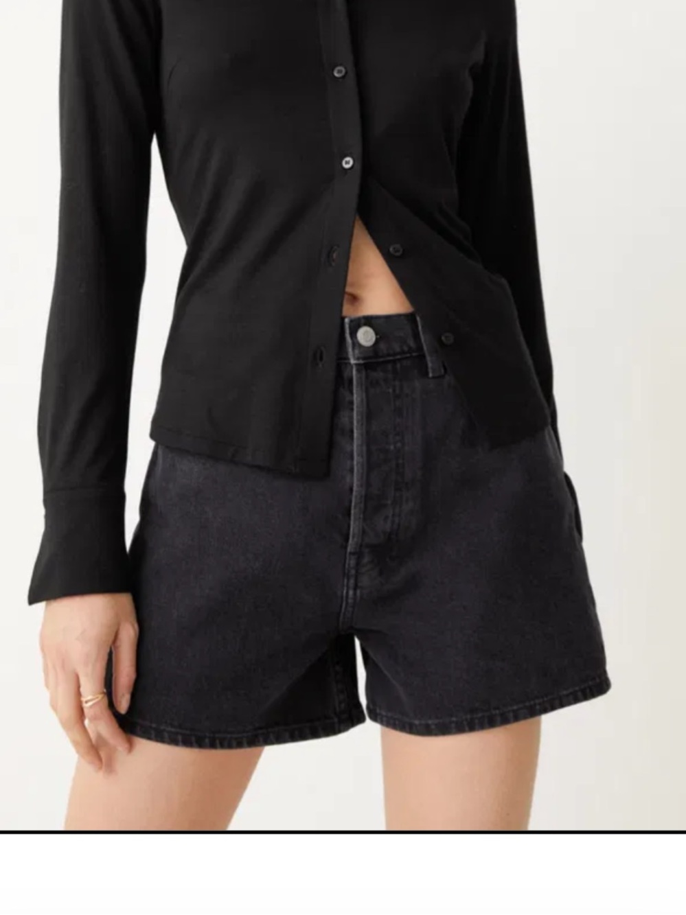 Acid wash forever cut denim short
